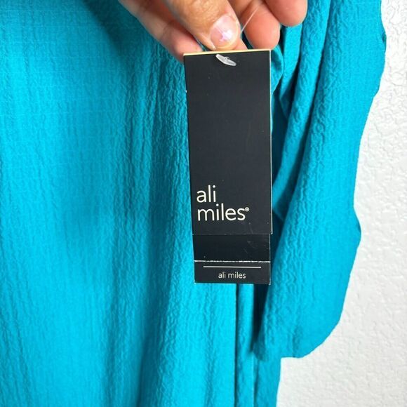 NWT Ali Miles Womens‎ 2X Turquoise Cut Out Sleeve Scoop Neck Tunic Top - Picture 4 of 8